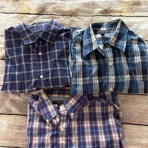 Lot of 3 Banana Republic Men's Casual Plaid Shirts